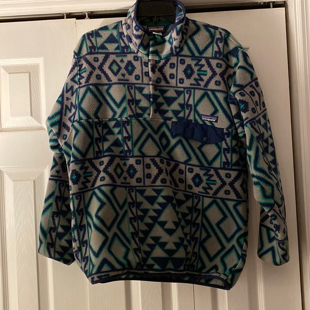 Men’s Aztec Green/Blue/Grey Synchilla Fleece Patagonia